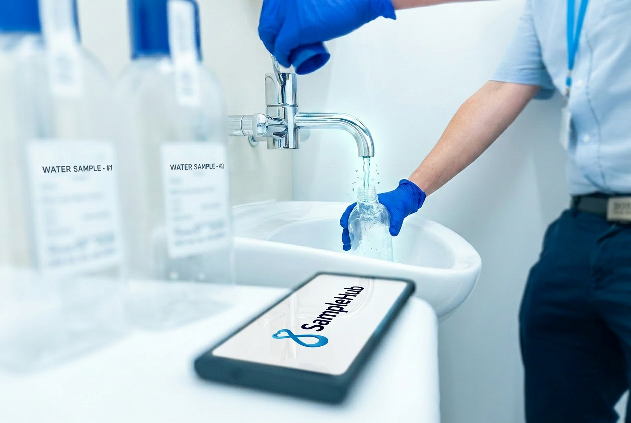 Crystal-clear water droplet — symbolising precision in sample management